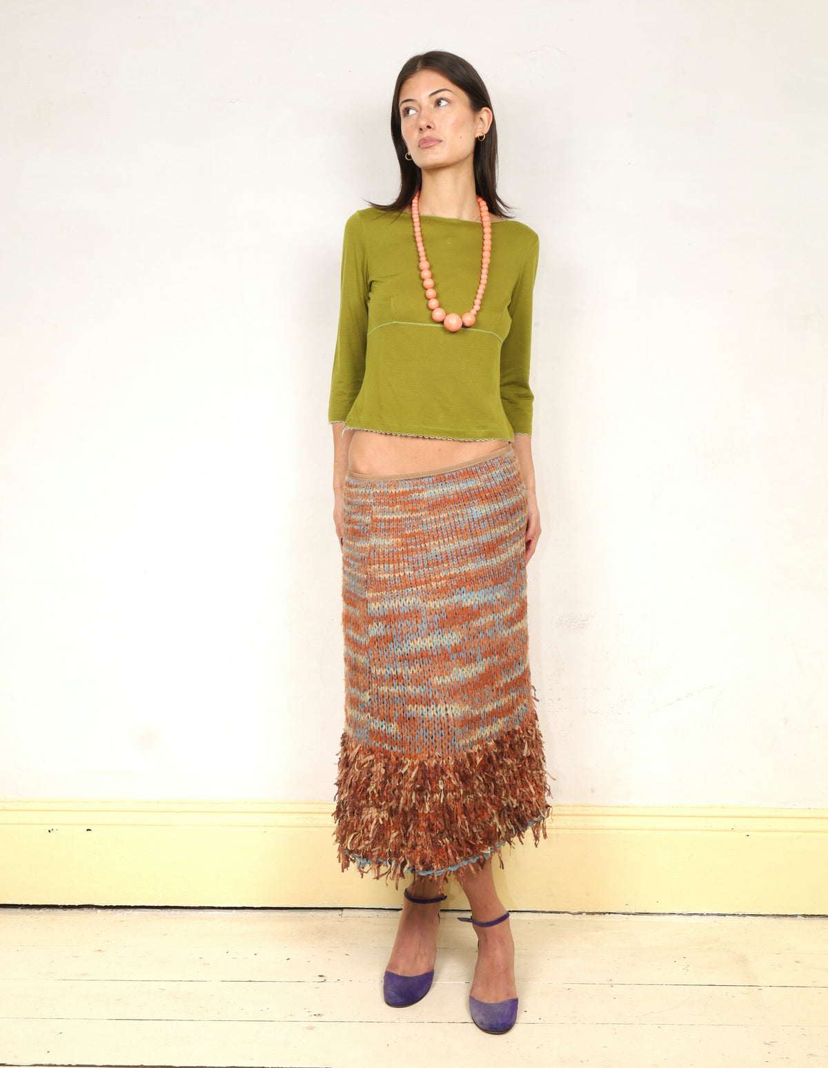 CHARTREUSE 3/4 SLEEVE TOP