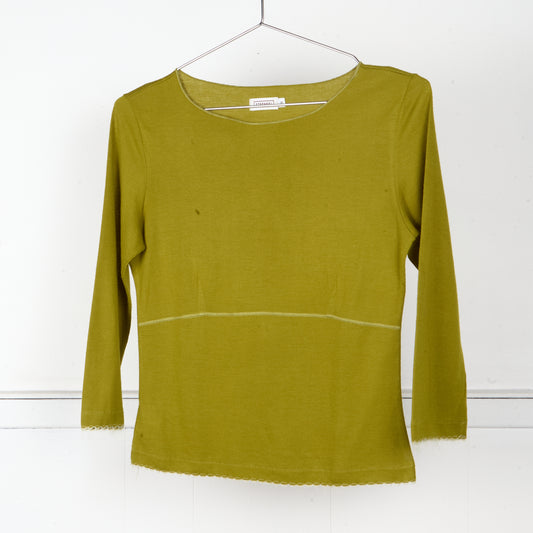 CHARTREUSE 3/4 SLEEVE TOP