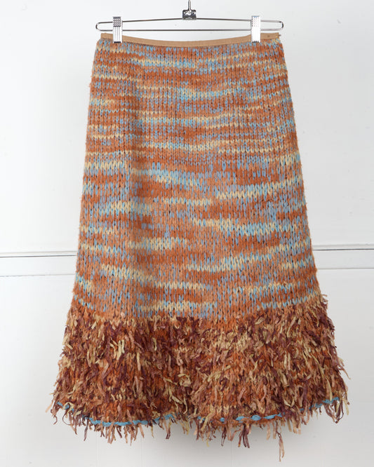 VTG FRINGED HEM KNITTED SKIRT