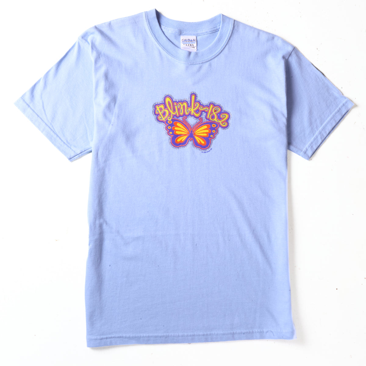 VINTAGE DEADSTOCK 1999 BLINK 182 BABY BLUE BUTTERFLY TEE