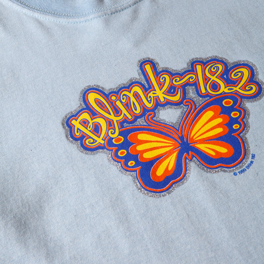 VINTAGE DEADSTOCK 1999 BLINK 182 BABY BLUE BUTTERFLY TEE